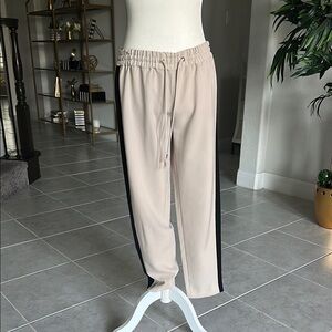 Express Tan and Black Joggers with Elastic Waistband